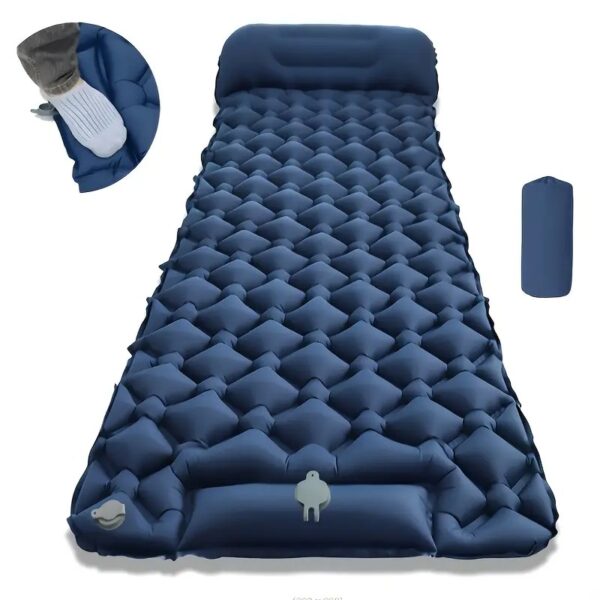 SELBSTAUFBLASBARE CAMPING ISOMATE MIT FUßPUMPE & KISSEN – Bild 3